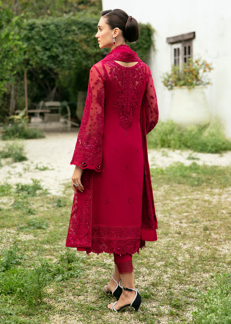 Gulaal Chiffon | Maroon | Unstitched | Party wear | Chiffon Dupatta embroidered | MYSARIA GL-EC-24V1-08