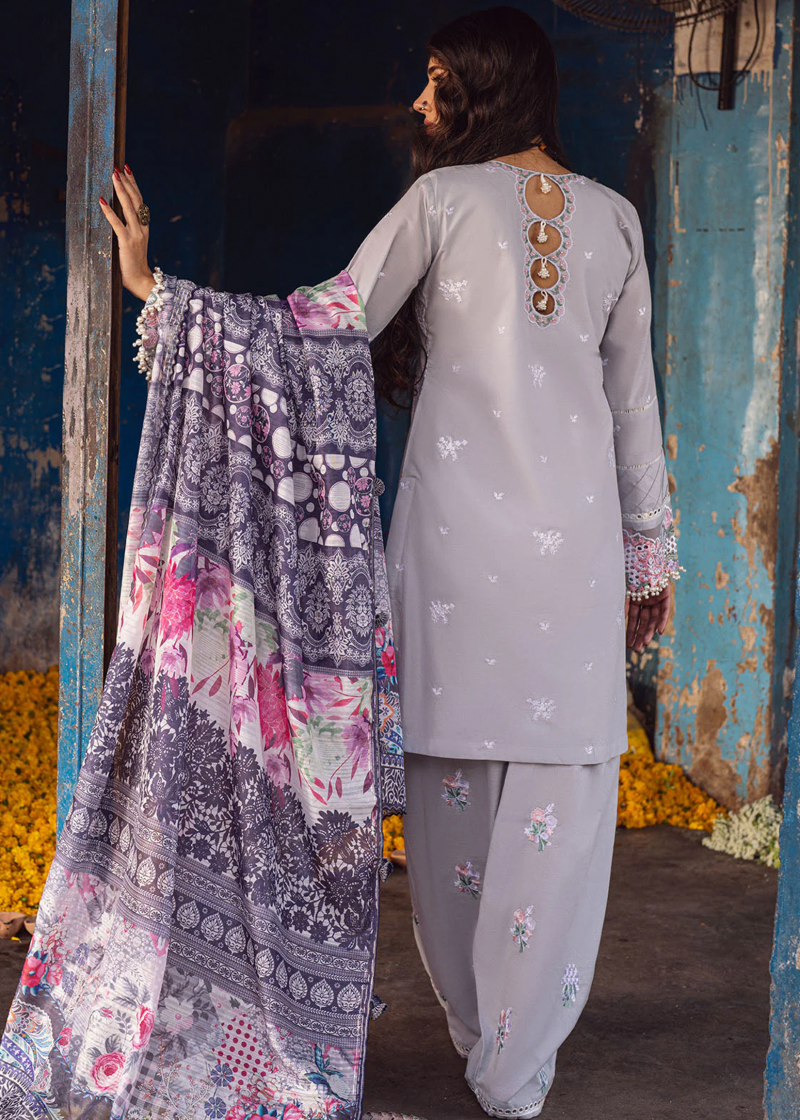 Sahane Sahakari Luxury Lawn | Sky Blue | Unstitched | Party wear | Cotton Net Dupatta | CT10007 Dastaan