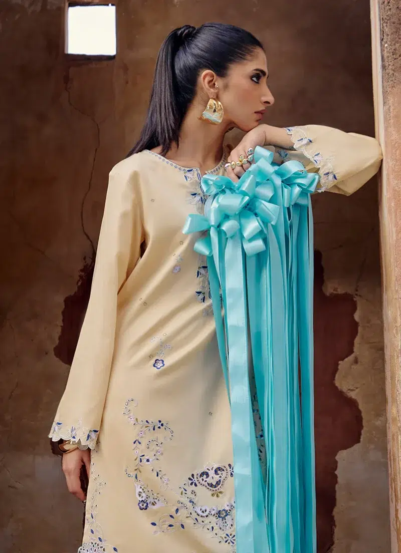 Image | Eid Collection ‘25 | Embroidered Co-ord Set | Corn Silk | Stitched.