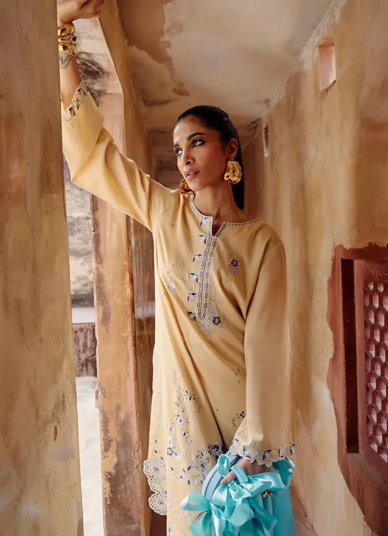 Image | Eid Collection ‘25 | Embroidered Co-ord Set | Corn Silk | Stitched.