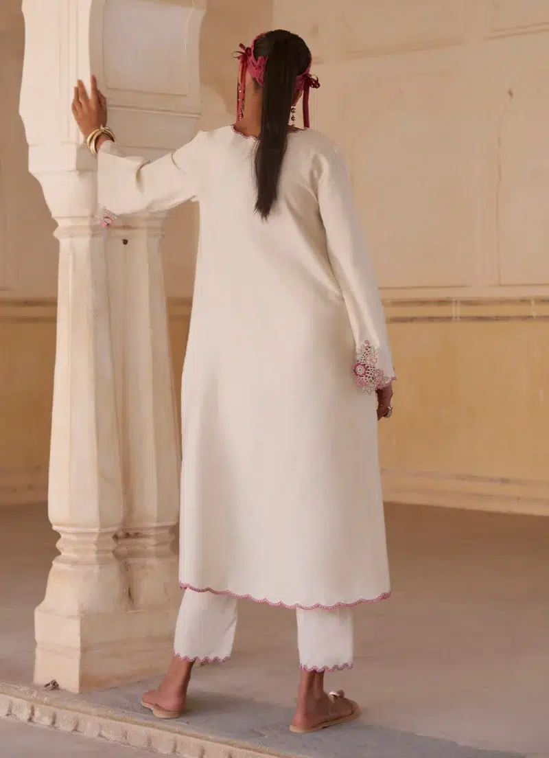 Image | Eid Collection ‘25 | Embroidered Co-ord Set | Ivory | Stitched.