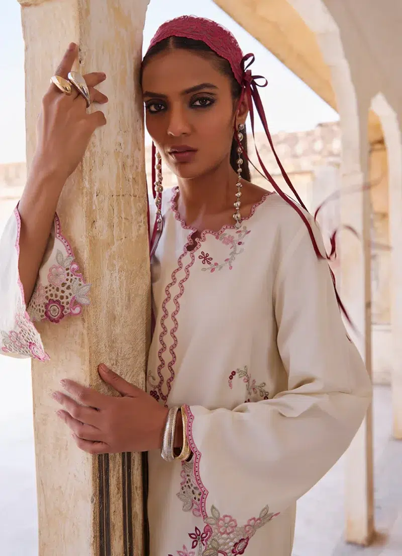 Image | Eid Collection ‘25 | Embroidered Co-ord Set | Ivory | Stitched.