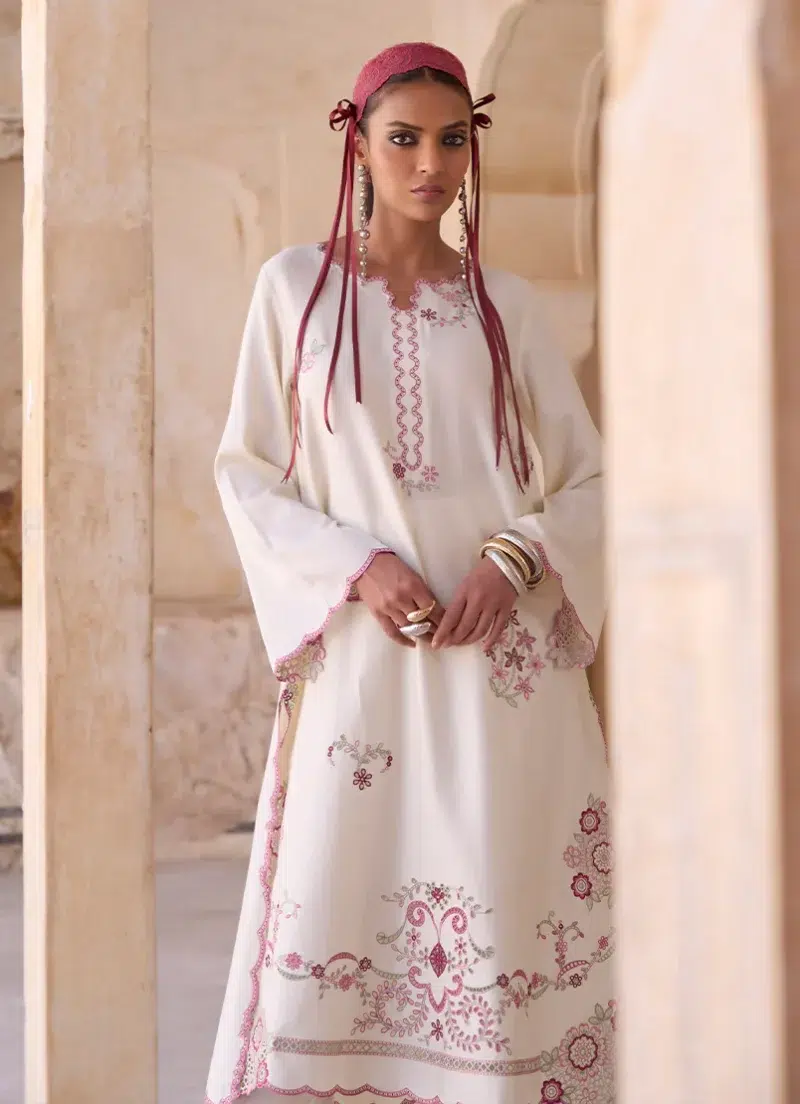 Image | Eid Collection ‘25 | Embroidered Co-ord Set | Ivory | Stitched.