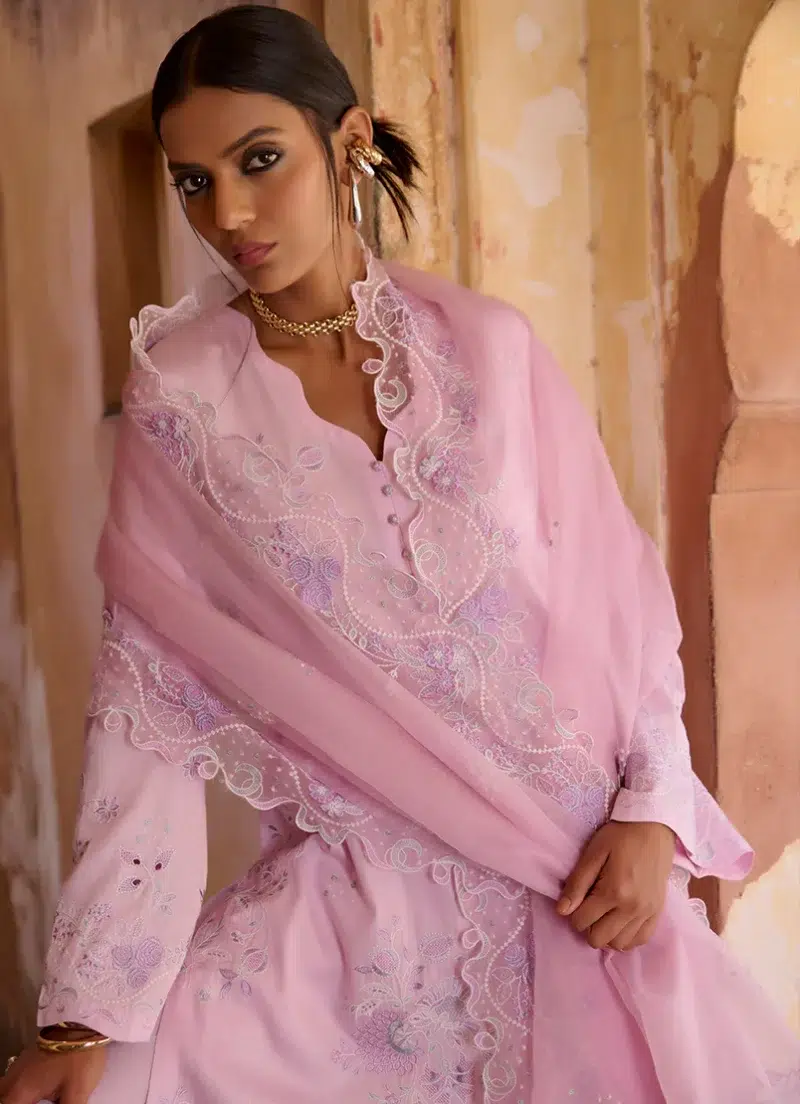 Image | Eid Collection ‘25 | Luxury Embroidered Suit | Blush Pink | Stitched | 3 pc set