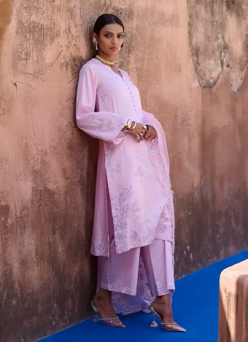 Image | Eid Collection ‘25 | Luxury Embroidered Suit | Blush Pink | Stitched | 3 pc set