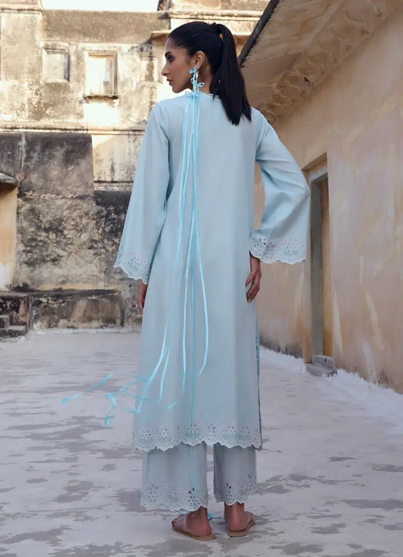 Image | Eid Collection ‘25 | Embroidered Co-ord Set | Blue | Stitched.