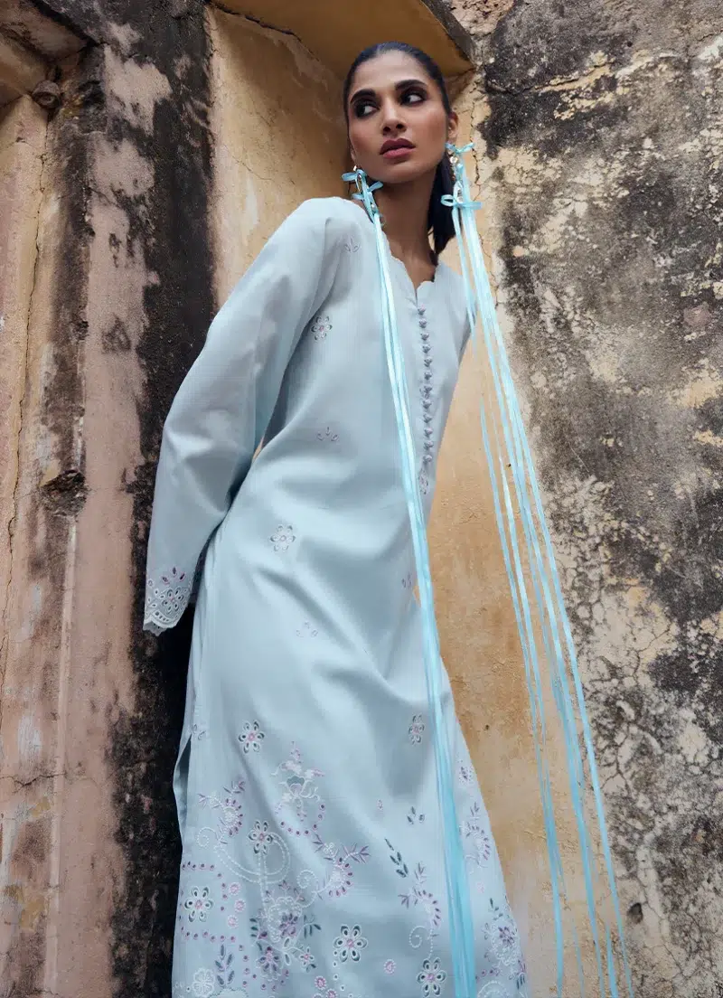 Image | Eid Collection ‘25 | Embroidered Co-ord Set | Blue | Stitched.