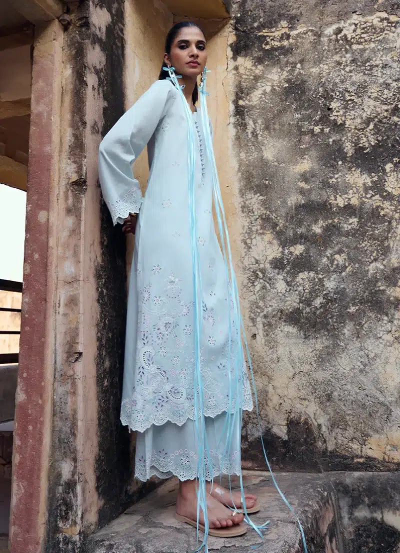 Image | Eid Collection ‘25 | Embroidered Co-ord Set | Blue | Stitched.