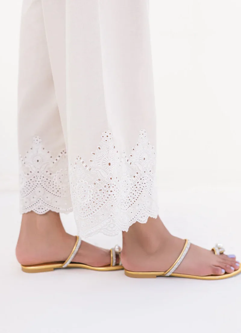 Image | Aria Edit 24 | Embroidered Pant | Pure Cotton | Beige| 1 pc | T-649