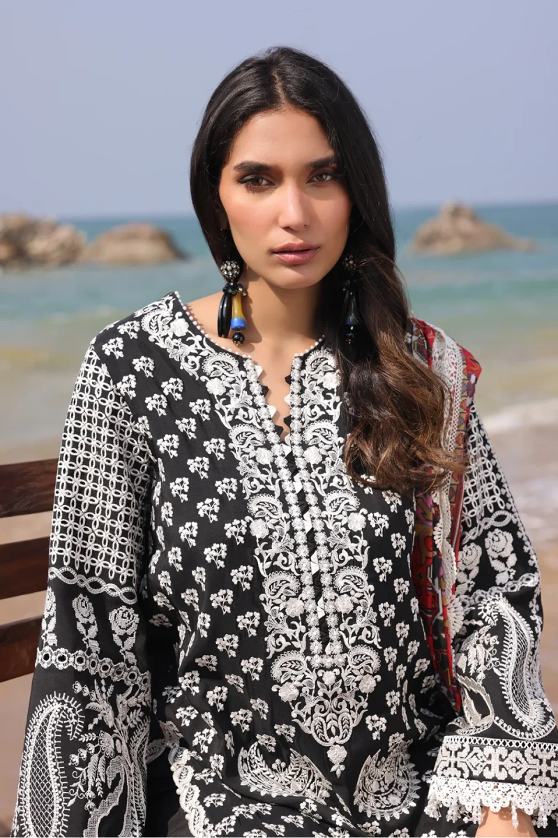 Imrozia Serene | Hania Collection '25 | Lawn | Black | Stitched | 3pc