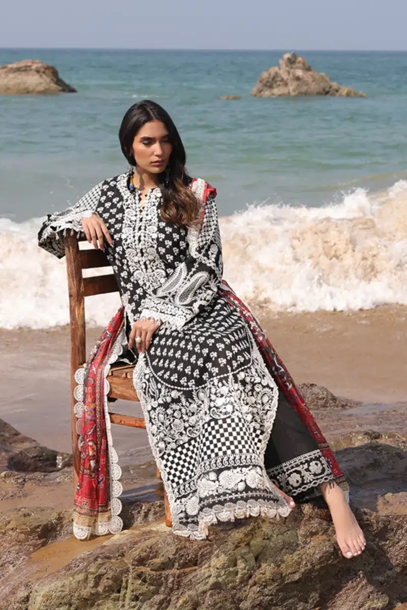 Imrozia Serene | Hania Collection '25 | Lawn | Black | Stitched | 3pc