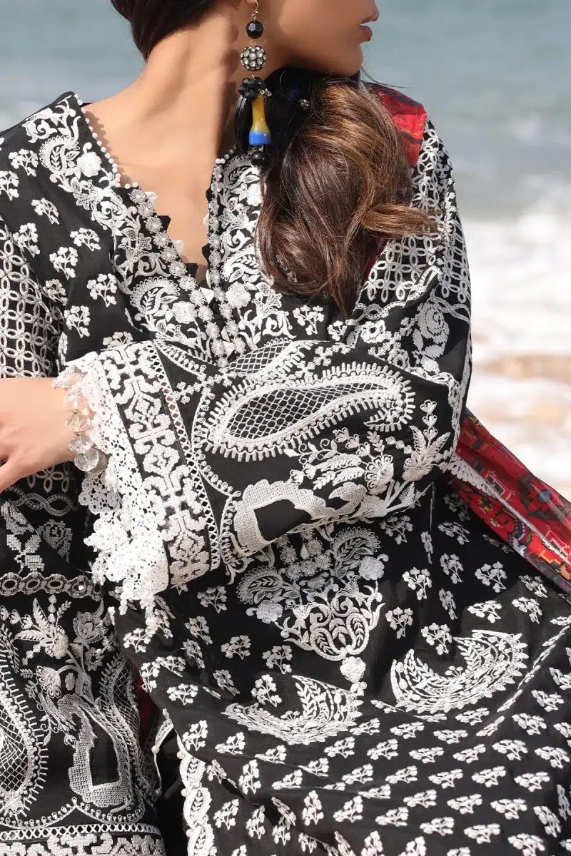 Imrozia Serene | Hania Collection '25 | Lawn | Black | Stitched | 3pc