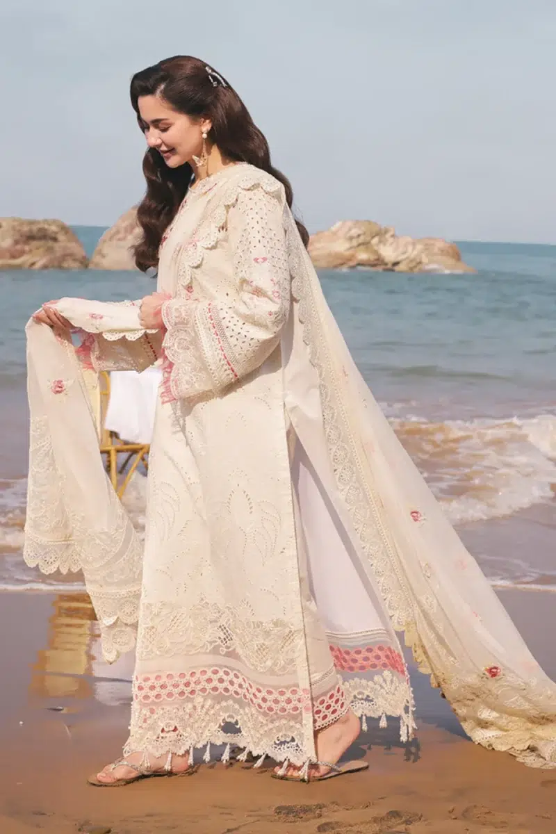 Imrozia Serene | Hania Collection '25 | Lawn | Off-white | Stitched | 3pc