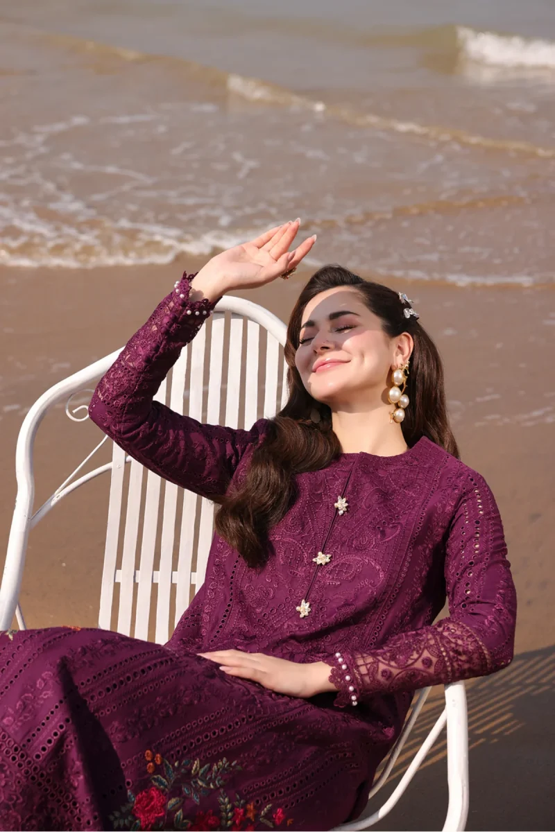 Imrozia Serene | Hania Collection '25 | Lawn | Plum | Stitched | 3pc