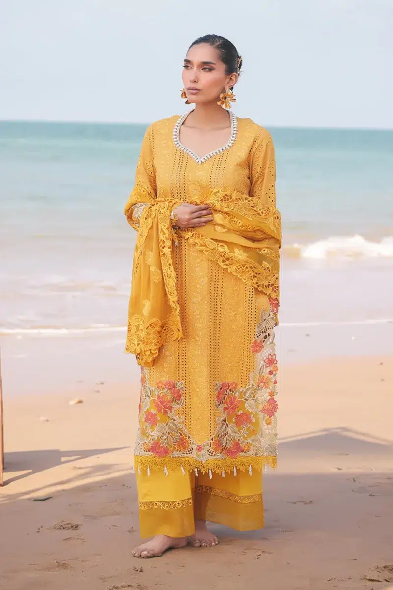 Imrozia Serene | Hania Collection '25 | Lawn | Mustard | Stitched | 3pc