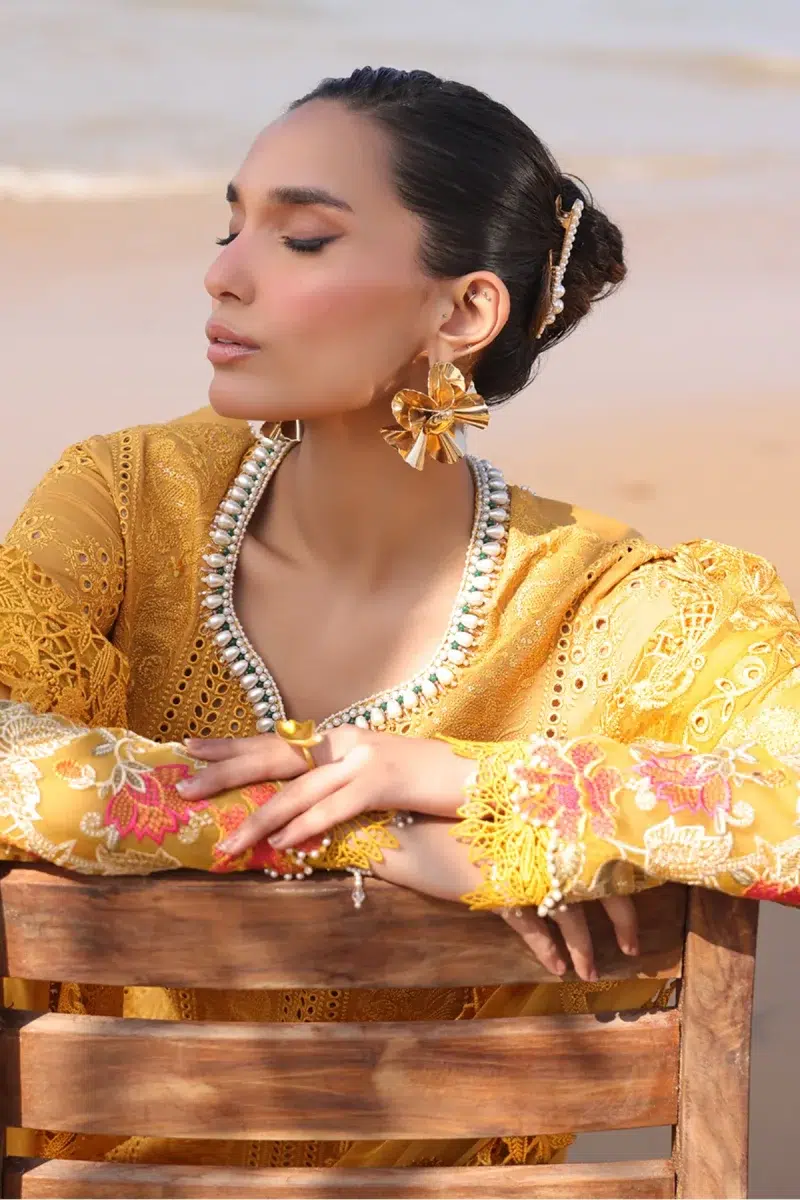 Imrozia Serene | Hania Collection '25 | Lawn | Mustard | Stitched | 3pc