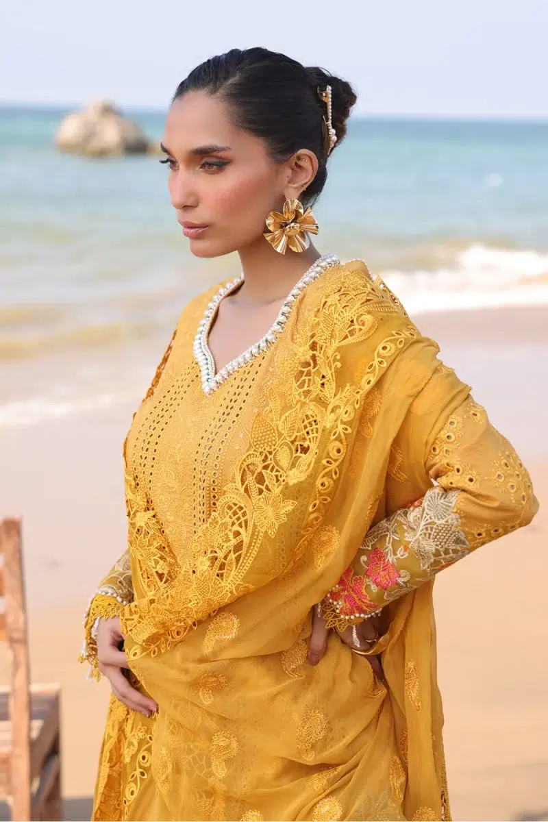 Imrozia Serene | Hania Collection '25 | Lawn | Mustard | Stitched | 3pc