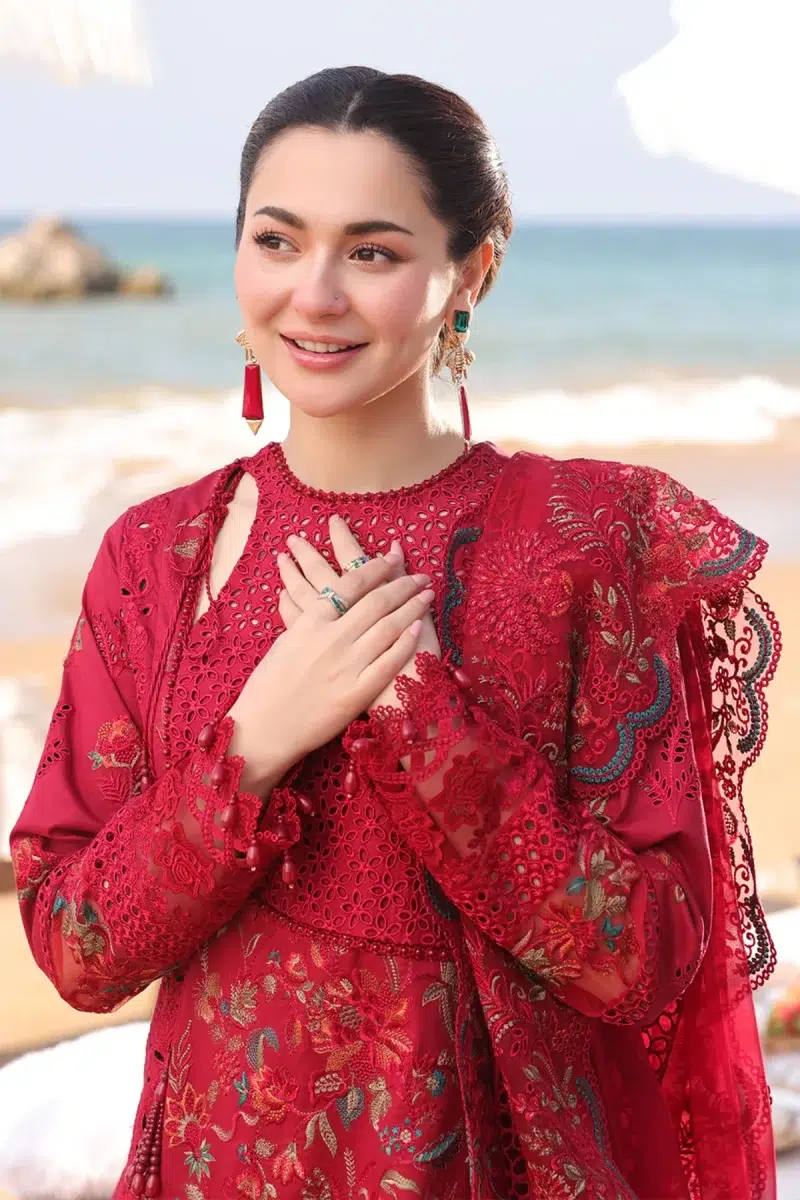 Imrozia Serene | Hania Collection '25 | Lawn | Chili-Red | Stitched | 3pc