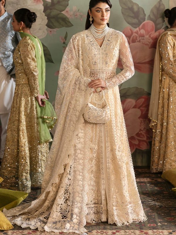 Imrozia | Jashn Bridal Edit 25 | Parnoor | White | Chiffon | 3 pc