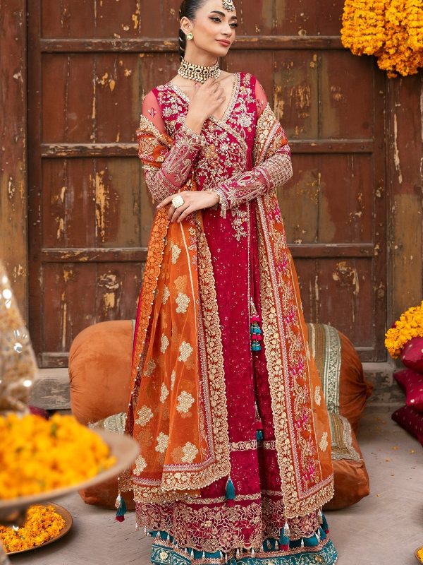 Imrozia | Jashn Bridal Edit 25 | Janaan | Red | Chiffon | 3 pc