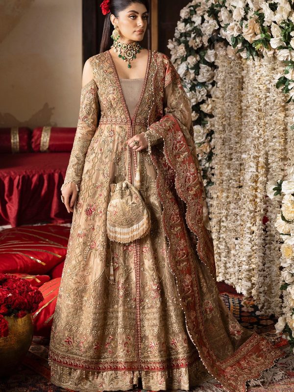 Imrozia | Jashn Bridal Edit 25 | Zarnigar | Golden | Chiffon | 3 pc