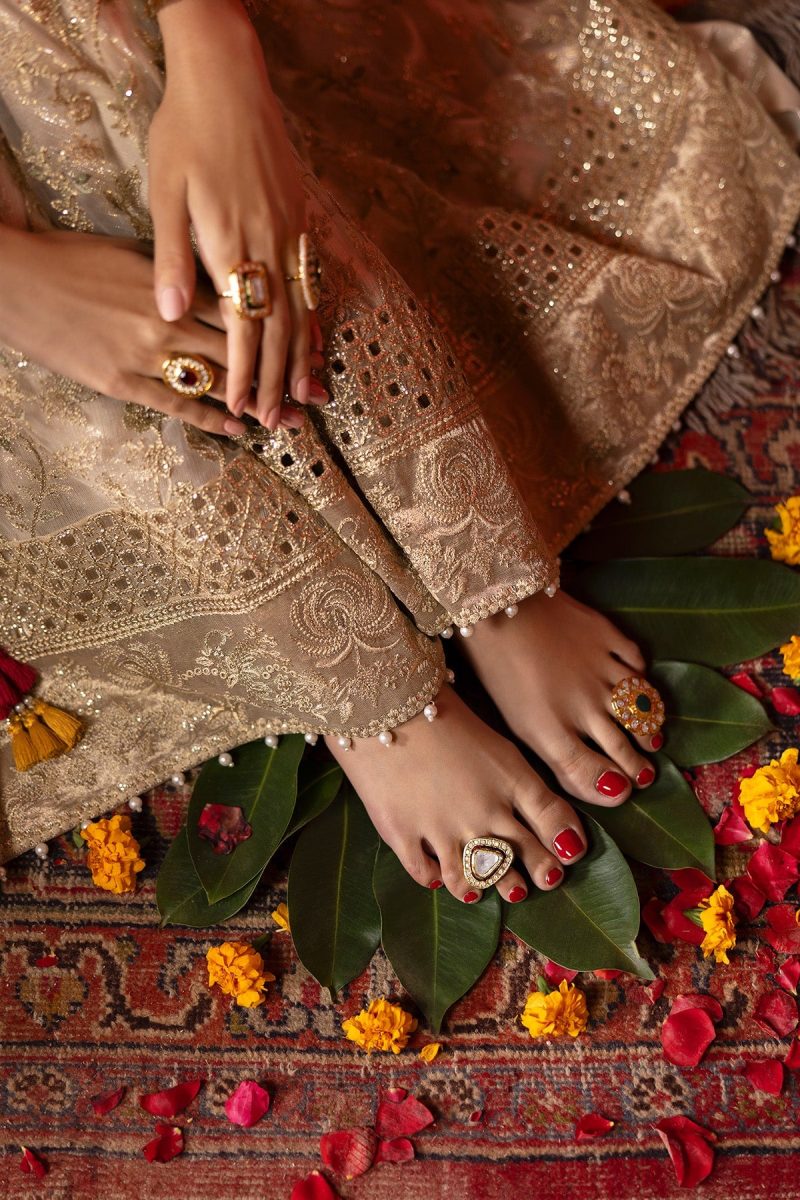 Imrozia | Jashn Bridal Edit 25 | Zarnigar | Golden | Chiffon | 3 pc