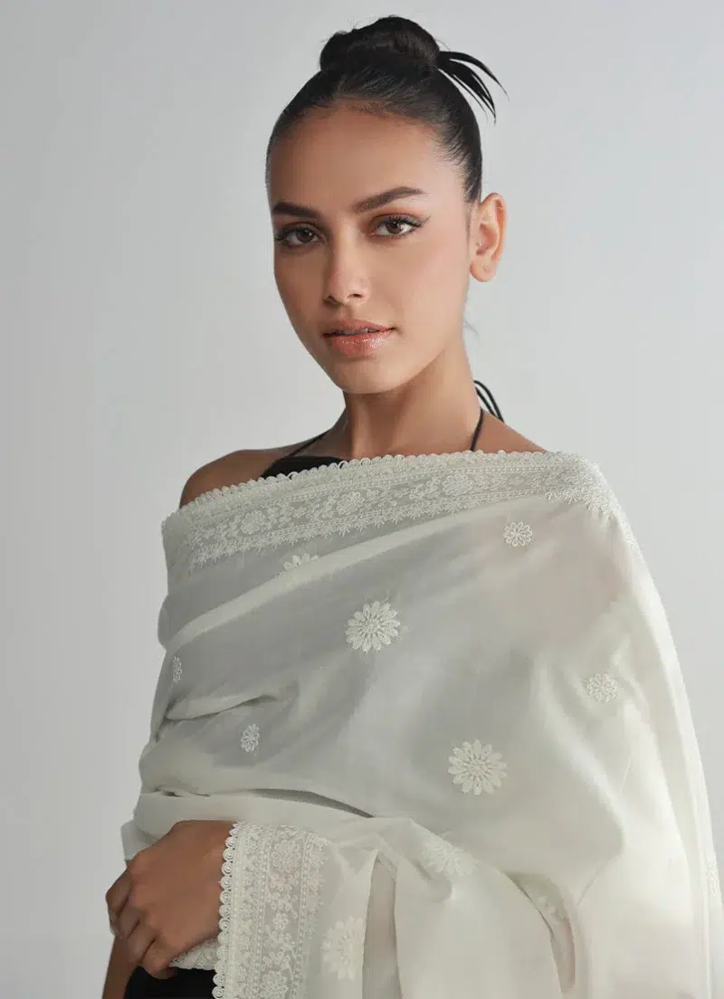 Image | Legends of Fall'24 | Cotton | White | Embroidered Dupatta | 1 pc