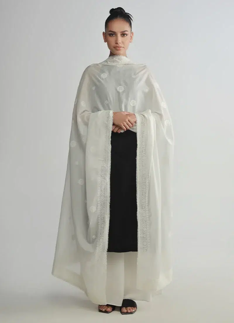 Image | Legends of Fall'24 | Cotton | White | Embroidered Dupatta | 1 pc