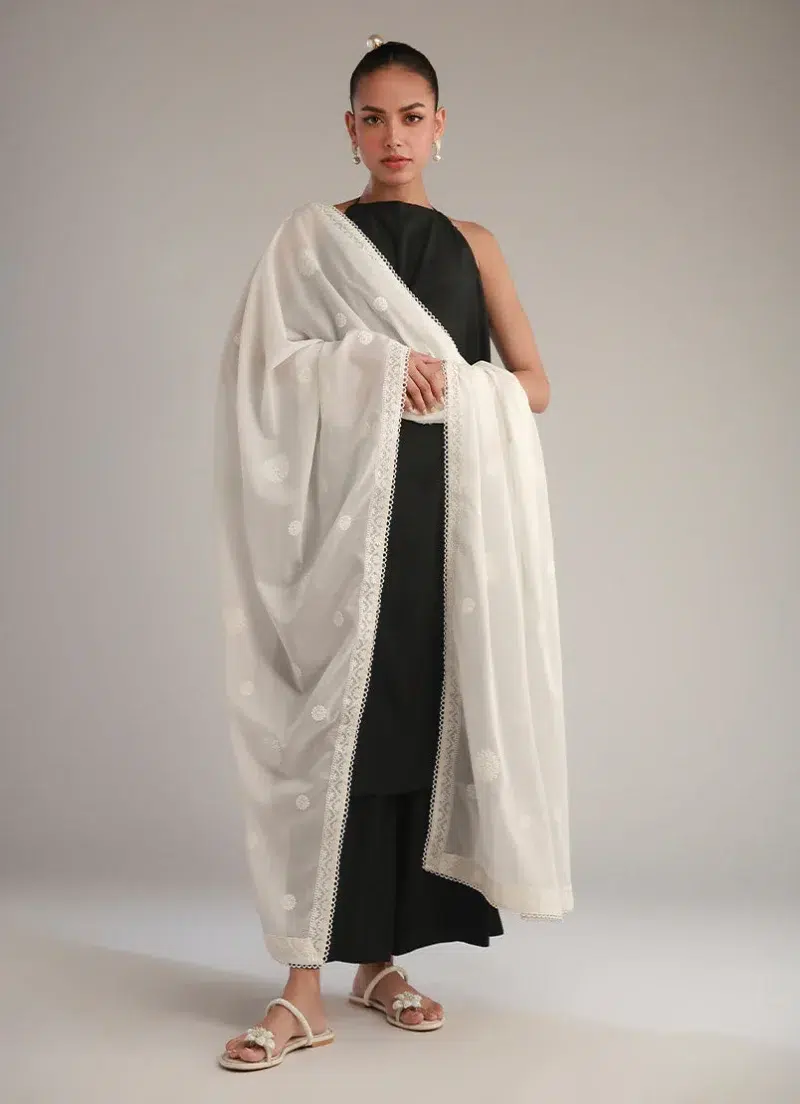 Image | Legends of Fall'24 | Cotton | White | Embroidered Dupatta | 1 pc