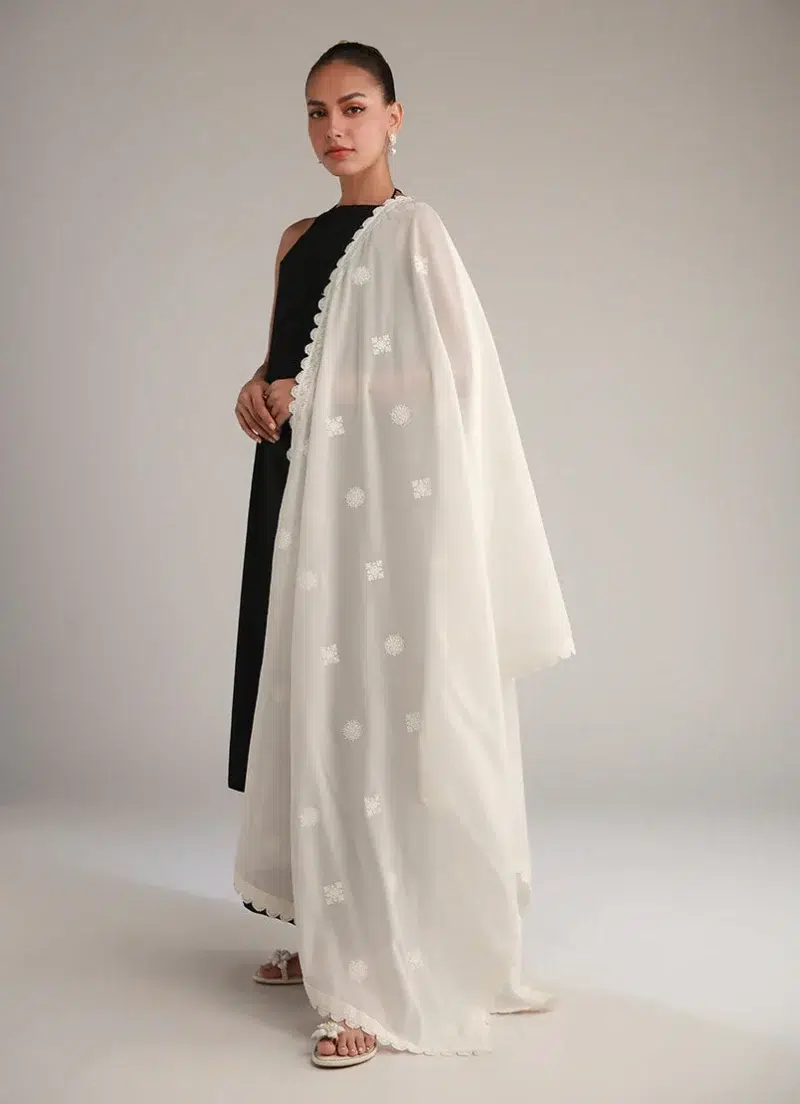 Image | Legends of Fall'24 | Cotton | White | Embroidered Dupatta | 1 pc
