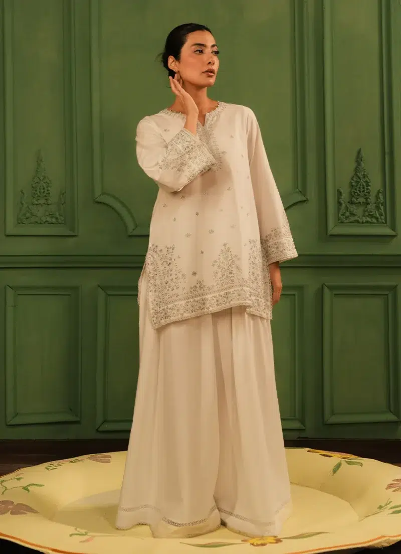 Image | Spring Pret '25 | Pure Cotton | Off White | Embroidered Kurta | 1 pc.