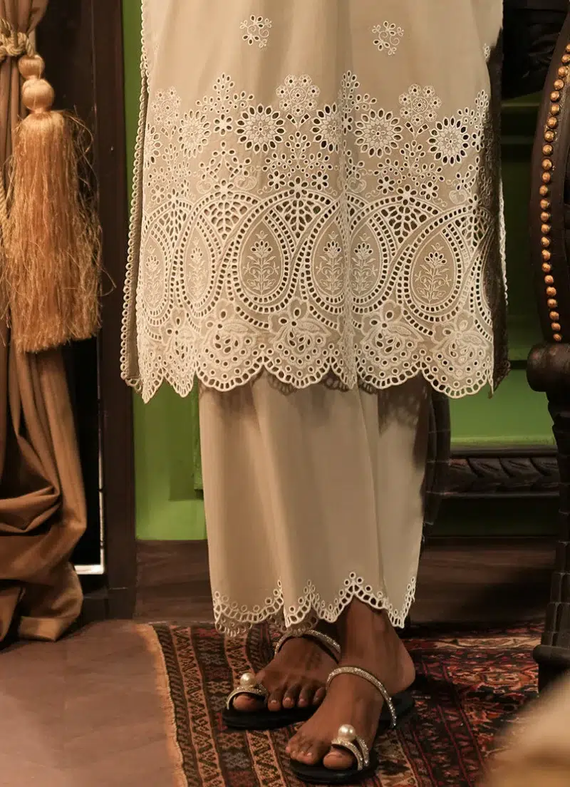 Image | Spring The Tea Collection | Stone Grey | Cotton | Stitched | Embroidered Co-ord Set | 2 Pc.