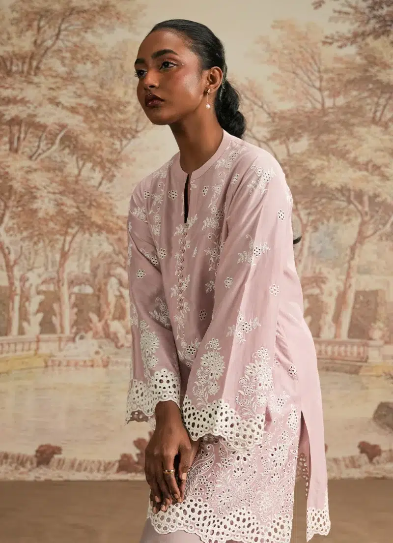 Image | Spring The Tea Collection | Lilac | Cotton | Stitched | Embroidered Co-ord Set | 2 pc.