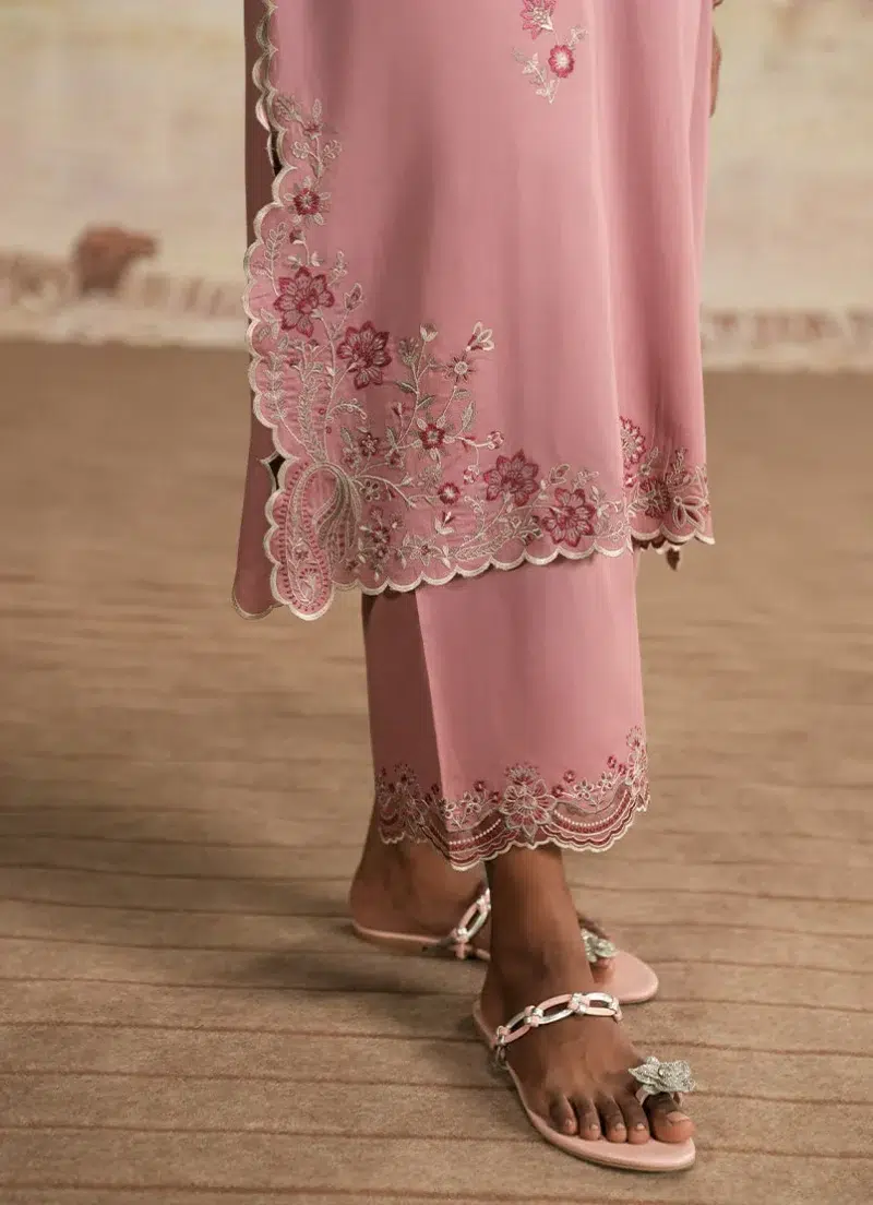 Image | Spring The Tea Collection | Light Mauve | Cotton Satin | Stitched | Luxury Embroidered suit | 3 pc.