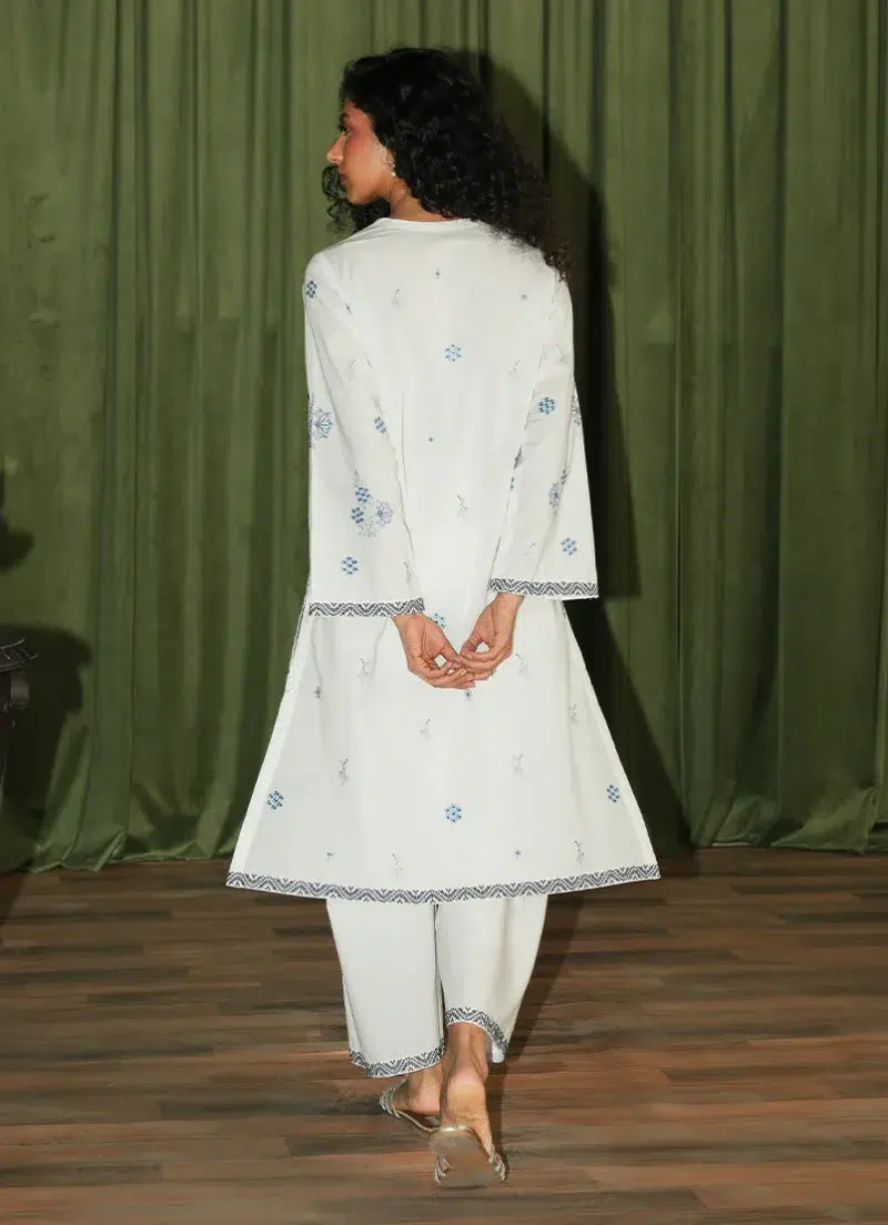 Image | Spring The Tea Collection | White | Cotton | Stitched | Embroidered Co-ord Set | 2 pc.
