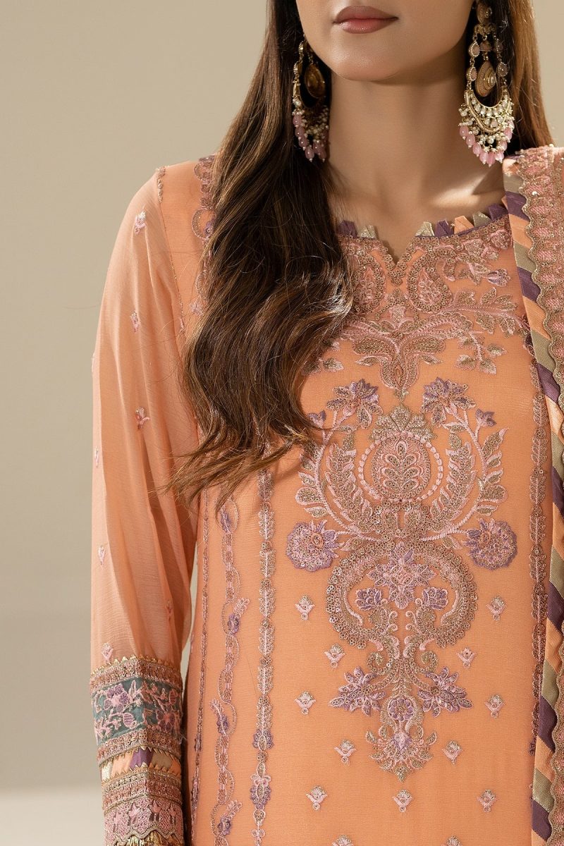 Imrozia | Nicha Luxury Chiffon Edit 25 | Zimal | Peach | Chiffon | 3 pc