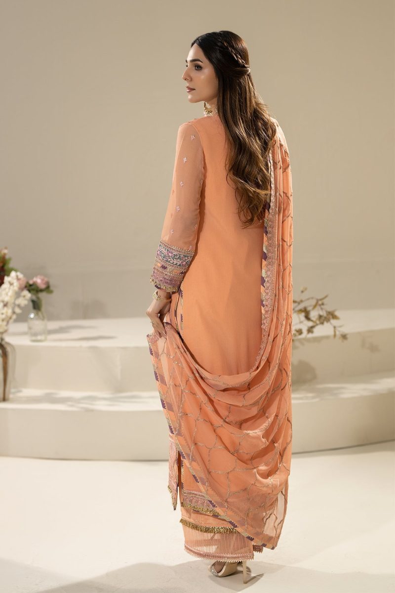 Imrozia | Nicha Luxury Chiffon Edit 25 | Zimal | Peach | Chiffon | 3 pc