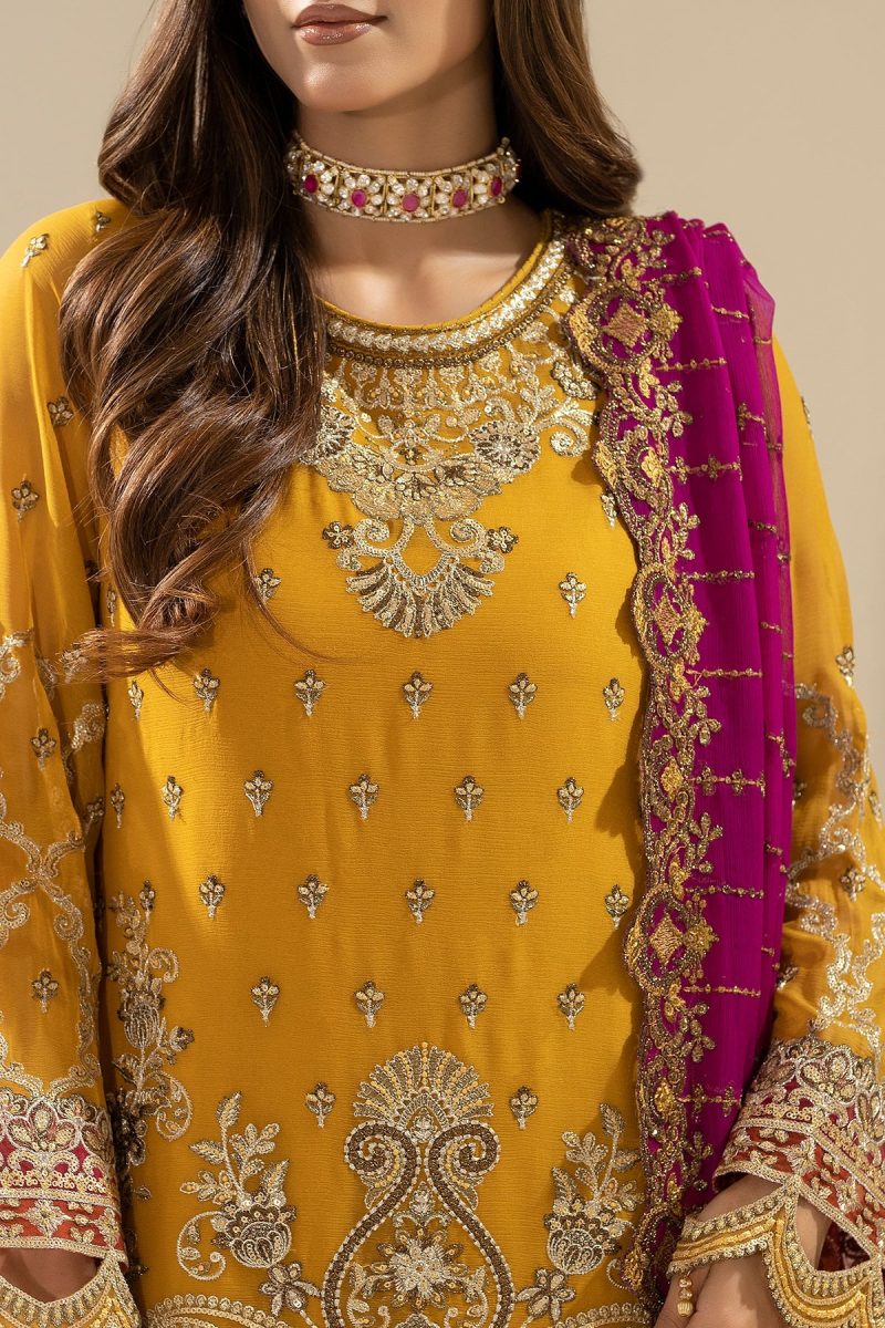Imrozia | Nicha Luxury Chiffon Edit 25 | Zohal | Golden | Chiffon | 3 pc